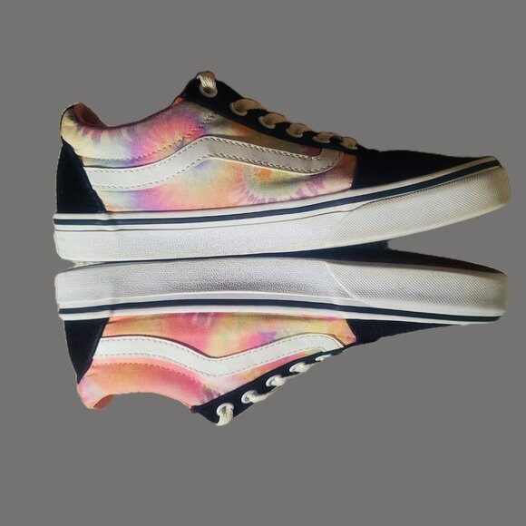 VANS Women's Ward Low Black/White/Multi (Salmon)Tie Dye Sneakers - Size .7.5 - Picture 6 of 9